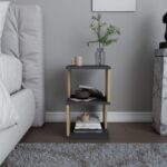 Κομοδίνο Carter ανθρακί Oak 29 6x29 6x49 6cm ed11536