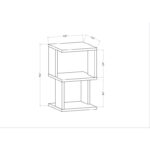 Κομοδίνο Carter ανθρακί Oak 29 6x29 6x49 6cm ed11536 - Image 2