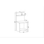 Κομοδίνο Vuoto ανθρακί χρώμα μελαμίνη 35 6x37 4x72cm ed11551 - Image 2