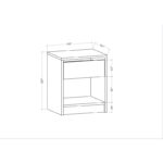 Κομοδίνο Unire λευκή μελαμίνη 44 6x35 9x52 8cm  ed11567 - Image 2