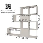Βιβλιοθήκη Karlin άσπρο ανθρακί μελαμίνη 120x19 5x109εκ ed11596 - Image 2