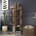 Βιβλιοθήκη Luisa καρυδί μελαμίνη 50x22x173εκ ed11628