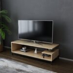 Έπιπλο tv Pritto μαύρο oak 120x44 6x37 6cm ed11632 - Image 5