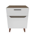 Κομοδίνο Leo λευκό Oak 45x36 3x63cm ed11657 - Image 3