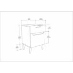 Κομοδίνο Leo λευκό Oak 45x36 3x63cm ed11657 - Image 2