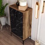 Παπουτσοθήκη Melone καρυδί μαύρο χρώμα μελαμίνη 60x35x111cm ed1165 - Image 4