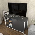 Έπιπλο τηλεόρασης Musketo χρυσό ανθρακί 89 6x35 3x50 8cm ed11689 - Image 5