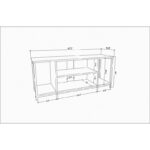 Έπιπλο tv Arina μαύρο λευκό 120x35x50 8cm ed11722 - Image 2