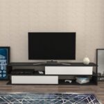 Έπιπλο τηλεόρασης Corso ανθρακί λευκό 160x35 3x38 6cm ed11729