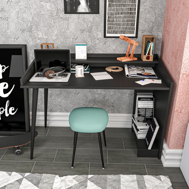 11740_0-800x800 Γραφείο Volte μελαμίνη μαύρο χρώμα 121 8x59x88 3cm ed11740 - Image 1