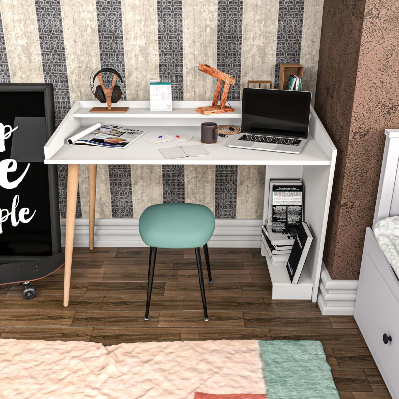 11742_0-800x800 Γραφείο Volte μελαμίνη λευκό χρώμα 121 8x59x88 3cm ed11742 - Image 1