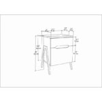 Κομοδίνο Che καρυδί άσπρο 45x38x63 5cm μελαμίνη ed11743 - Image 2