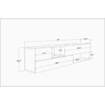 Έπιπλο τηλεόρασης Luso oak 160x37 7x40cm ed11777 - Image 2