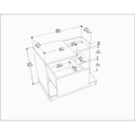 Κομοδίνο Rena λευκή Oak μελαμίνη 72x45x60cm ed11779 - Image 2