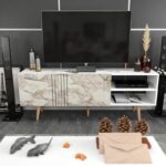 Έπιπλο τηλεόρασης Ronas λευκό 160x35x38 6cm ed11786