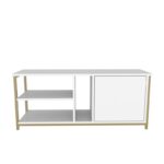 Έπιπλο tv Nuvola χρυσό λευκό 120x35 3x50 8cm ed11808 - Image 3