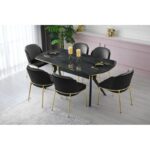 Τραπεζαρία ikon σκούρο καρυδί μελαμίνη 180x90x77εκ ed1180 - Image 5