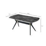 Τραπεζαρία ikon σκούρο καρυδί μελαμίνη 180x90x77εκ ed1180 - Image 2