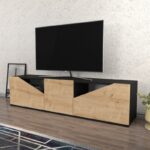 Βάση τηλεόρασης Carson Anthracite Oak 160x35 3x40cm ed11841 - Image 5