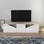 Βάση τηλεόρασης Carson Oak White 160x35 3x40cm ed11846