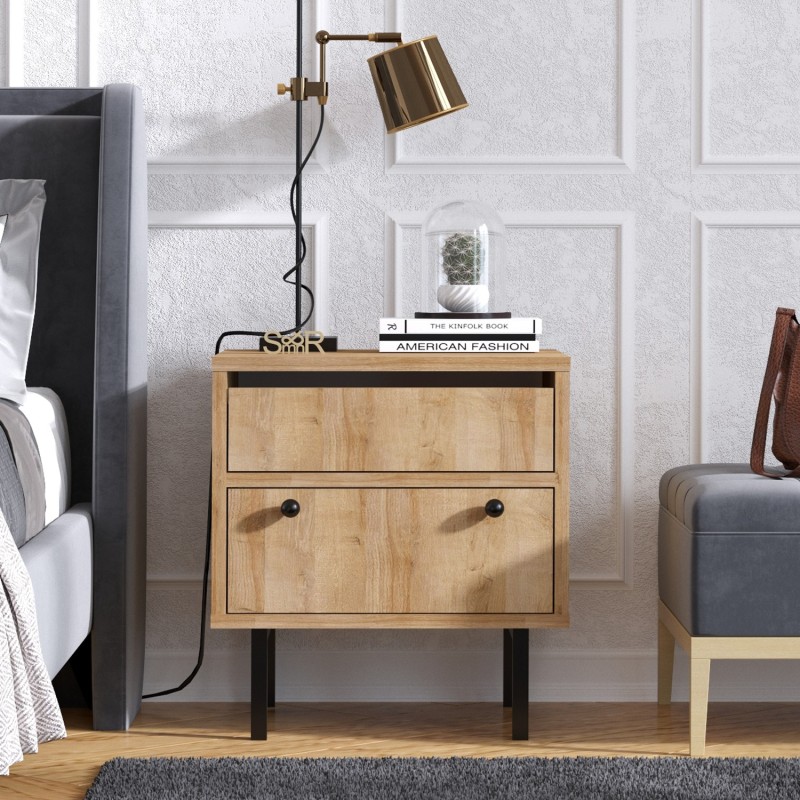 1186_0-800x800 Κομοδίνο Nadia 45x50x40cm μελαμίνη ed1186 - Image 1