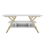 Έπιπλο τηλεόρασης Mine χρυσό λευκό 120x35x55cm ed11872 - Image 3