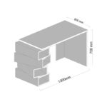 Γραφείο Maniera λευκού χρώματος 130x60x75cm ed1187 - Image 2