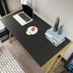 Γραφείο Adelaide μελαμίνη χρυσό ανθρακί 114x60x75cm ed11880 - Image 4