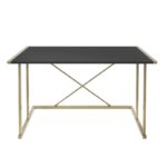 Γραφείο Adelaide μελαμίνη χρυσό ανθρακί 114x60x75cm ed11880 - Image 3