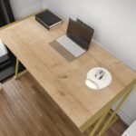 Γραφείο Adelaide μελαμίνη χρυσό oak 114x60x75cm ed11882 - Image 5