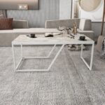 Τραπέζι σαλονιού Wendy άσπρο μελαμίνη άσπρος μεταλλικός σκελετός 120x60x48εκ ed11890