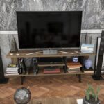 Έπιπλο τηλεόρασης Akya καρυδί μαύρο 160x35x38 6cm ed11905