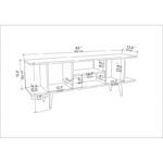 Έπιπλο τηλεόρασης Akya καρυδί μαύρο 160x35x38 6cm ed11905 - Image 2