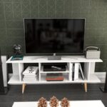Έπιπλο τηλεόρασης Akya λευκό 160x35x38 6 ed11906
