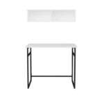 Γραφείο Cosimo μαύρο λευκό χρώμα μελαμίνη 90x60x75cm ed11910 - Image 3