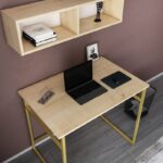 Γραφείο Cosimo χρυσό oak χρώμα μελαμίνη 90x60x75cm ed11913 - Image 5