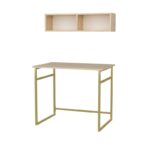 Γραφείο Cosimo χρυσό oak χρώμα μελαμίνη 90x60x75cm ed11913 - Image 3