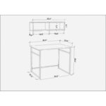 Γραφείο Cosimo χρυσό λευκό χρώμα μελαμίνη 90x60x75cm ed11914 - Image 2