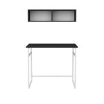 Γραφείο Cosimo λευκό ανθρακί χρώμα μελαμίνη 90x60x75cm ed11916 - Image 3