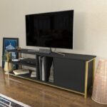 Έπιπλο τηλεόρασης Pisa χρυσό ανθρακί 140x35 3x50 8cm ed11944 - Image 5