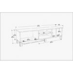 Έπιπλο τηλεόρασης Olyo Sapphire λευκό 140x35x40 3cm ed11964 - Image 2