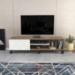 Έπιπλο τηλεόρασης Linda καρυδί λευκό 140x35x40 3cm ed11965