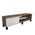 Έπιπλο τηλεόρασης Linda καρυδί λευκό 140x35x40 3cm ed11965 - Image 4