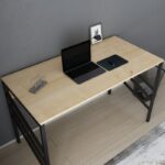 Γραφείο Milva μαύρο oak χρώμα μελαμίνη 120x60x74 8cm ed11970 - Image 5