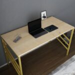 Γραφείο Milva χρυσό oak χρώμα μελαμίνη 120x60x74 8cm ed11974 - Image 5