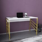Γραφείο Milva χρυσό λευκό χρώμα μελαμίνη 120x60x74 8cm ed11975