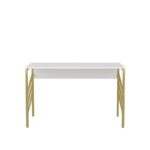 Γραφείο Milva χρυσό λευκό χρώμα μελαμίνη 120x60x74 8cm ed11975 - Image 3