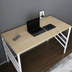 Γραφείο Milva λευκό oak χρώμα μελαμίνη 120x60x74 8cm ed11979 - Image 5