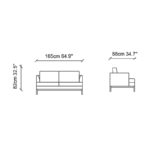 Καναπές διθέσιος Pearl κρεμ 165x88x82cm ed1200 - Image 2