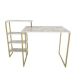 Γραφείο Ferro χρυσό μέταλλο μελαμίνη 133x60x76 8cm ed12010 - Image 3